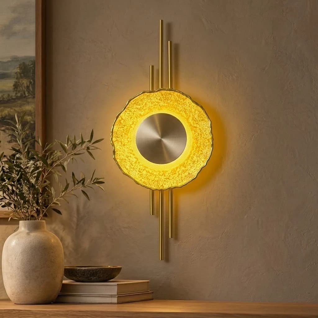 Solaris Gold Sunburst Wall Light