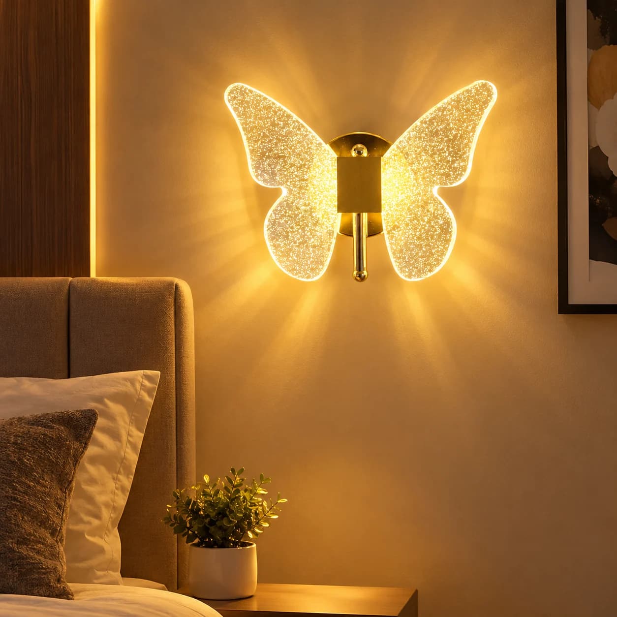 Plume Luxury Feather Pendant Light, Fluffy Hanging Lamp in Pink, White, Grey & Black for Bedroom